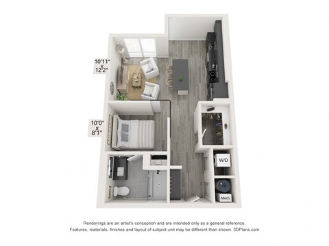 a 1 bedroom floor plan  woodland heights apartments